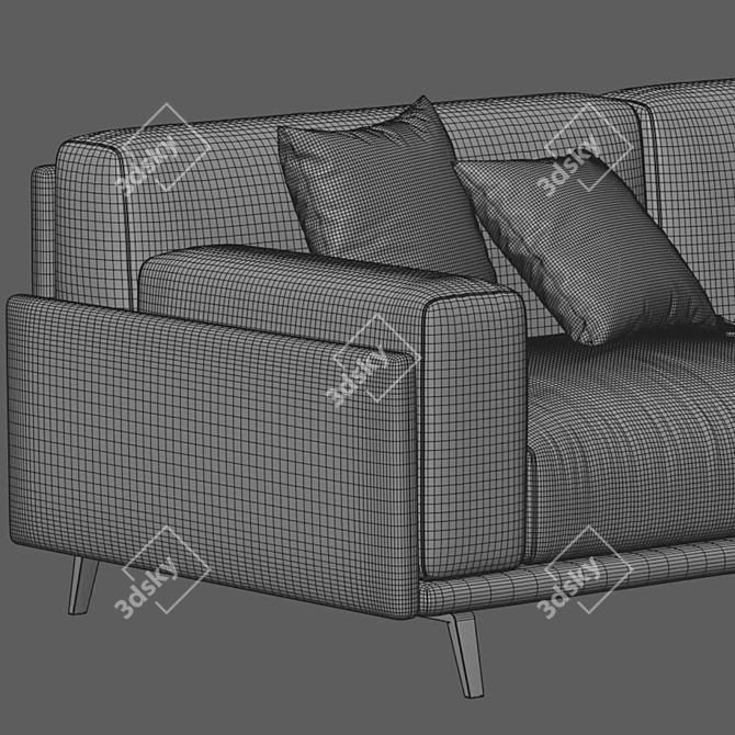 Stylish Arflex Frame Two-Seater Sofa 3D model image 3