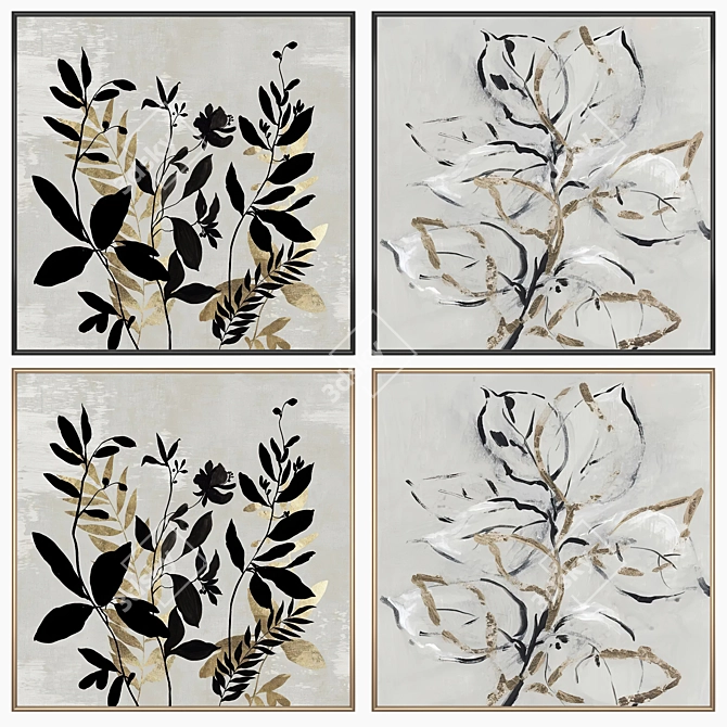 Artwork Set with Multiple Frames 3D model image 2