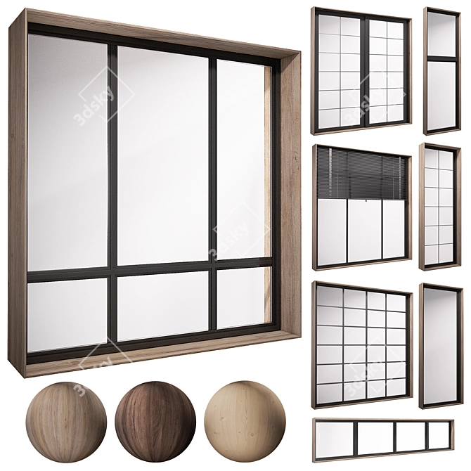 Sleek Modern Windows Design 3D model image 1