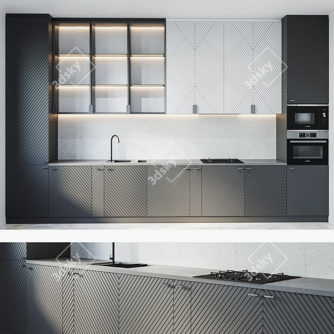 Modern Kitchen Neo, 60x45x29 Dimensions 3D model image 1