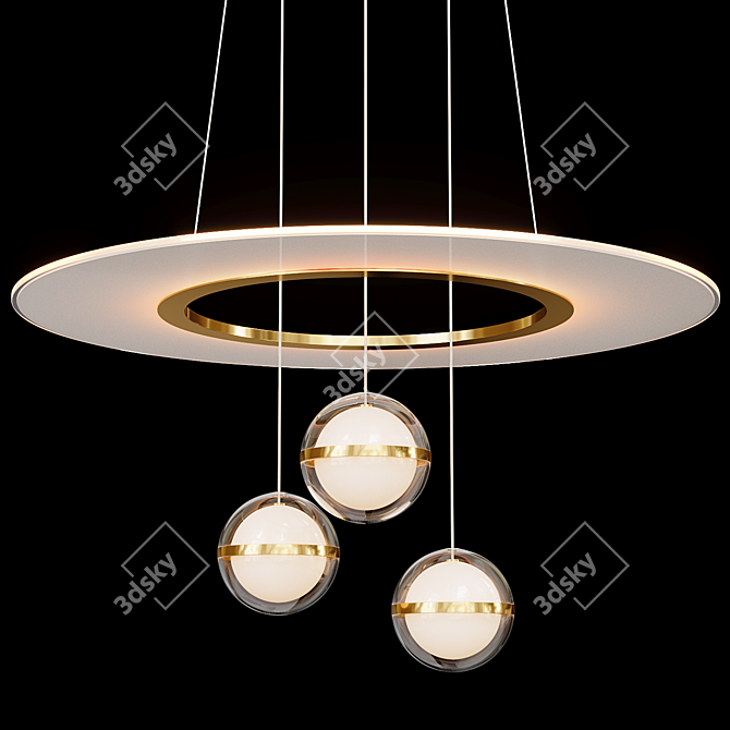 Sleek Ring Chandelier SVENDA Small 3D model image 4
