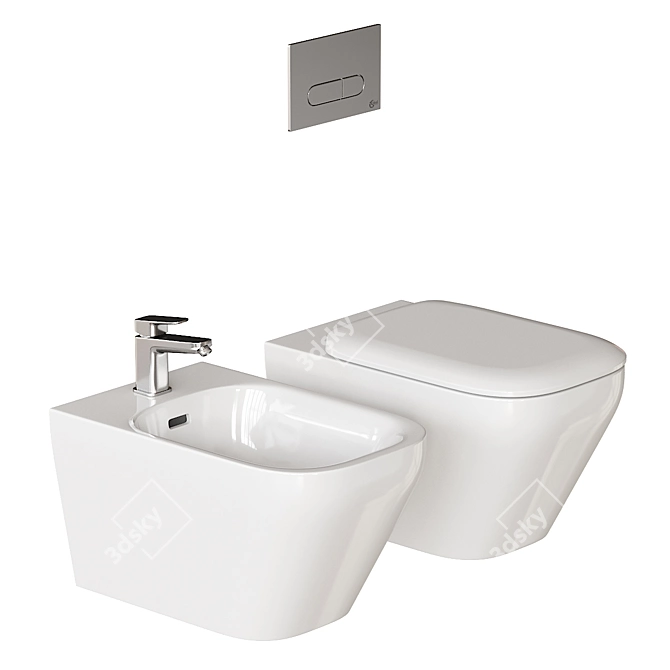 Tonic II Ceramic Bathroom Collection 3D model image 3