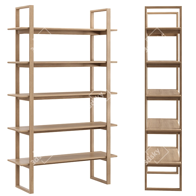 Dantone Home Oak Open Shelving 3D model image 1