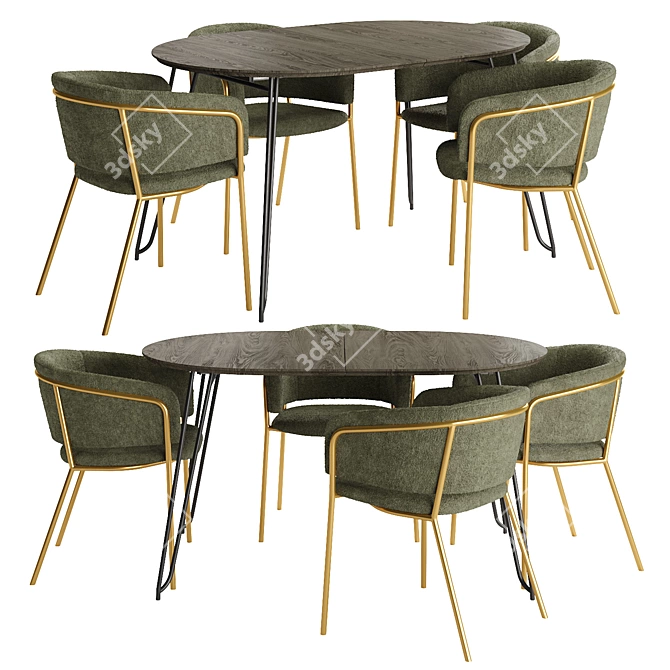 Modern Cosmo Space Dining Set 3D model image 1