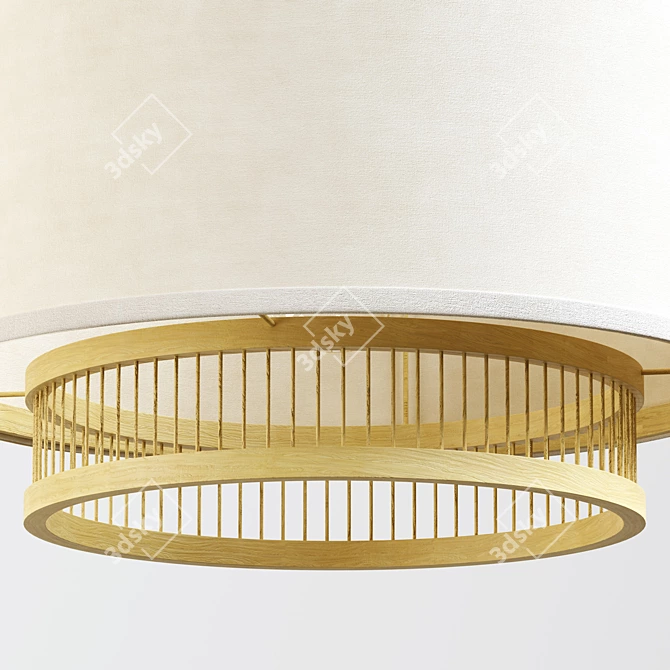 Mahina Natural Bamboo Pendant Light 3D model image 4