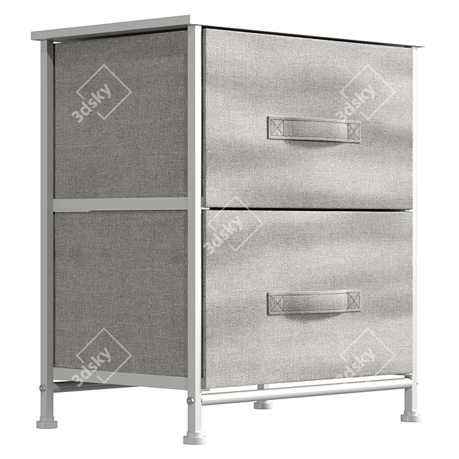 Modern Asher Nightstand with UVs Unwrapped 3D model image 4