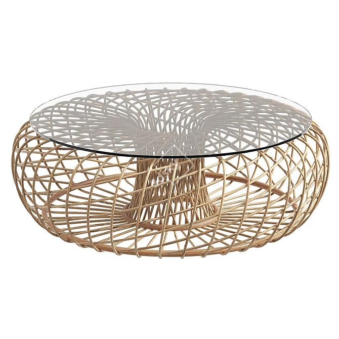 Modern Cane Coffee Table 3D model image 1