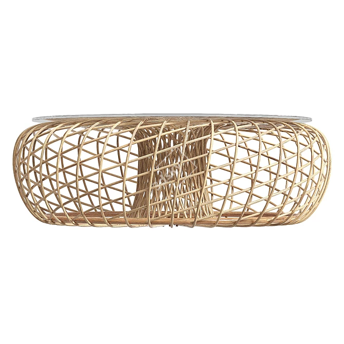 Modern Cane Coffee Table 3D model image 2