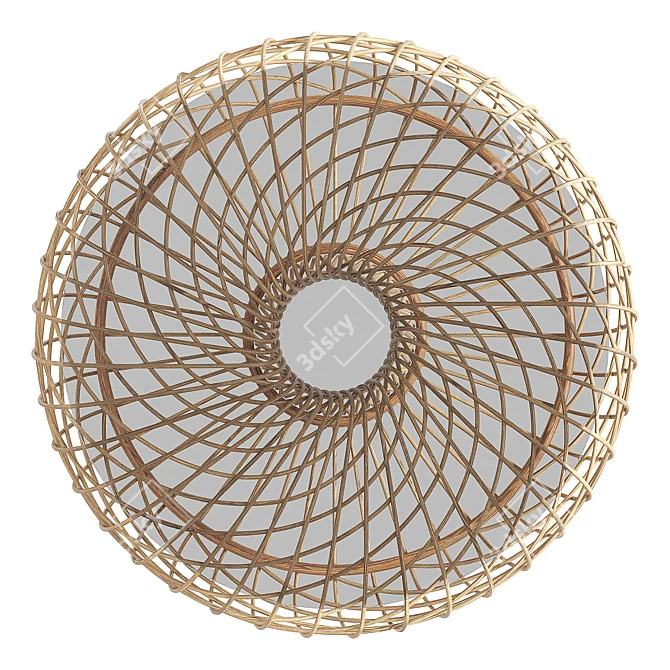 Modern Cane Coffee Table 3D model image 4
