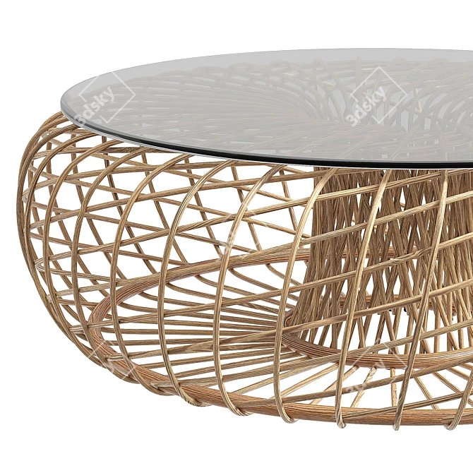 Modern Cane Coffee Table 3D model image 5