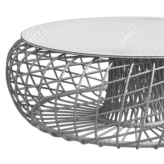 Modern Cane Coffee Table 3D model image 6