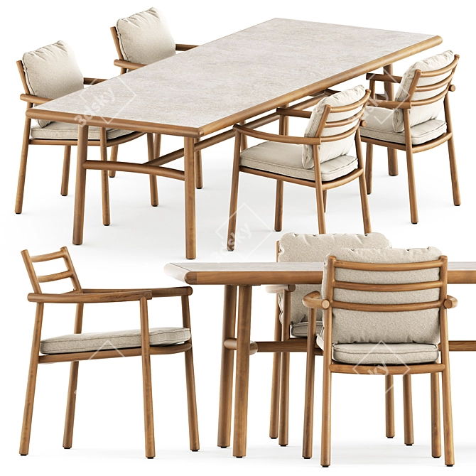 Tribu Ukiyo Armchair & Table 3D model image 1