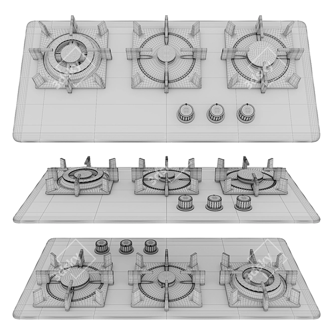 GEFEST Built-in Gas Cooktop 3D model image 5