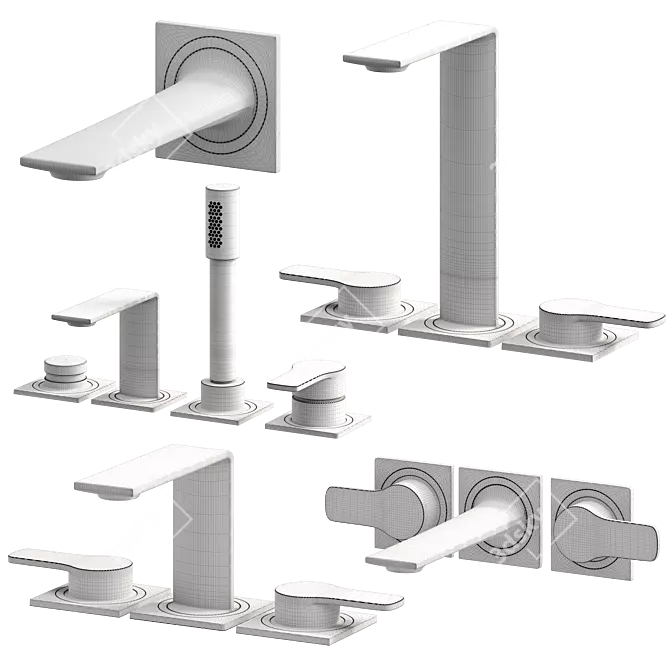 Elegant Grohe Allure New Set 3D model image 2