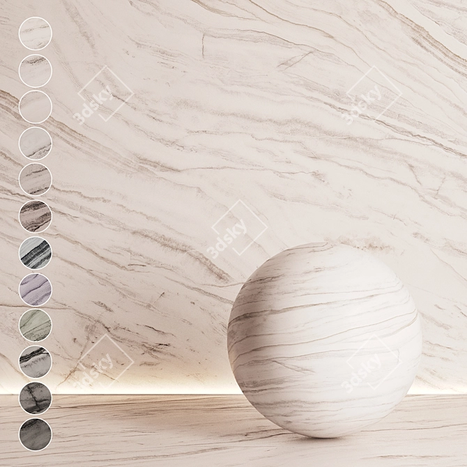 Seamless Marble Textures Set 16 3D model image 1