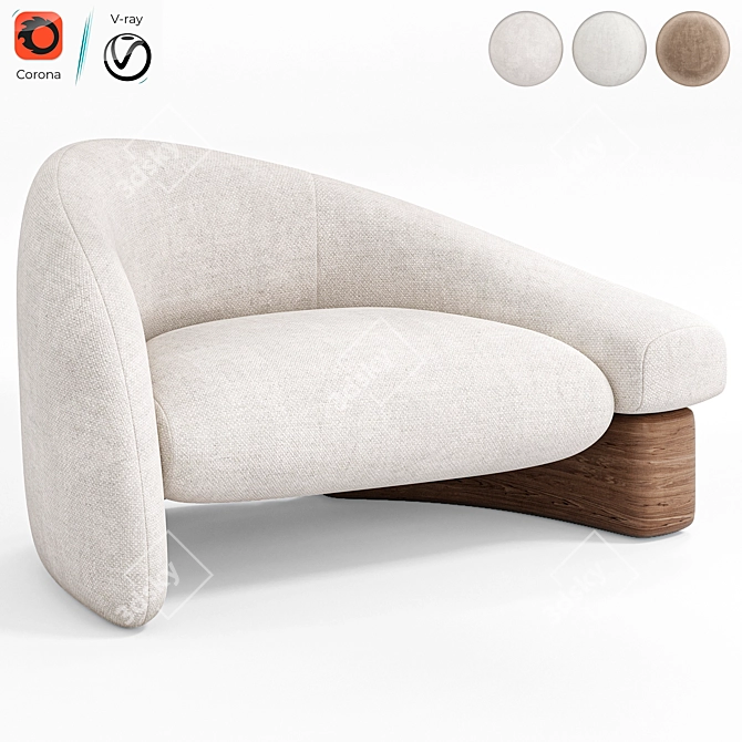 Raphael Navot Armchair Overlay Design 3D model image 1