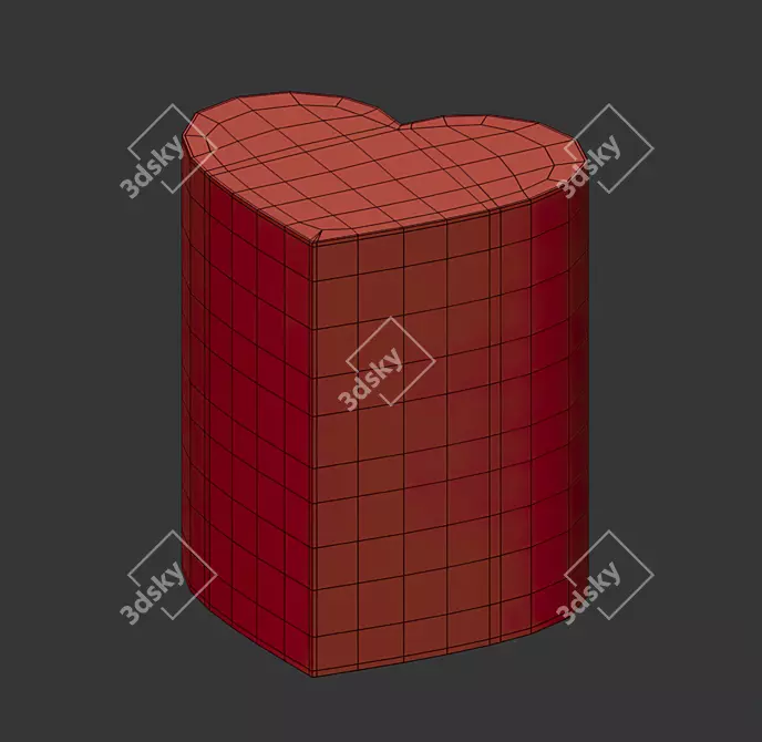 Heart Side Table: Urban Chic 3D model image 2