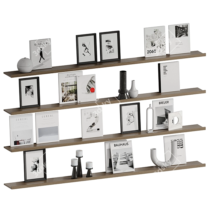 Decorative Wall Shelves with Fillings 3D model image 1