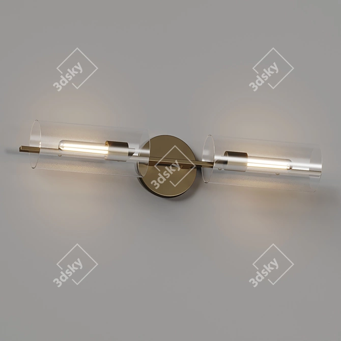 Ariel 2-Light Glass Wall Sconce 3D model image 2