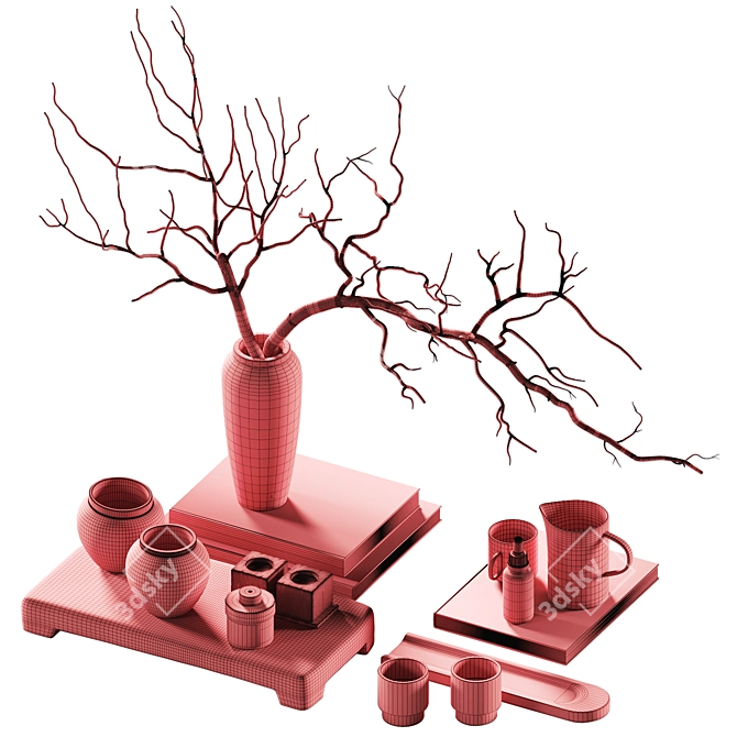 Decor Set for Coffee Table 3D model image 4