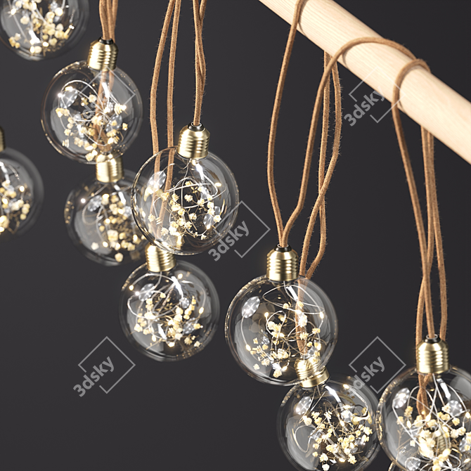 Delicate Dried Flower Lightbulb Bouquet 3D model image 1