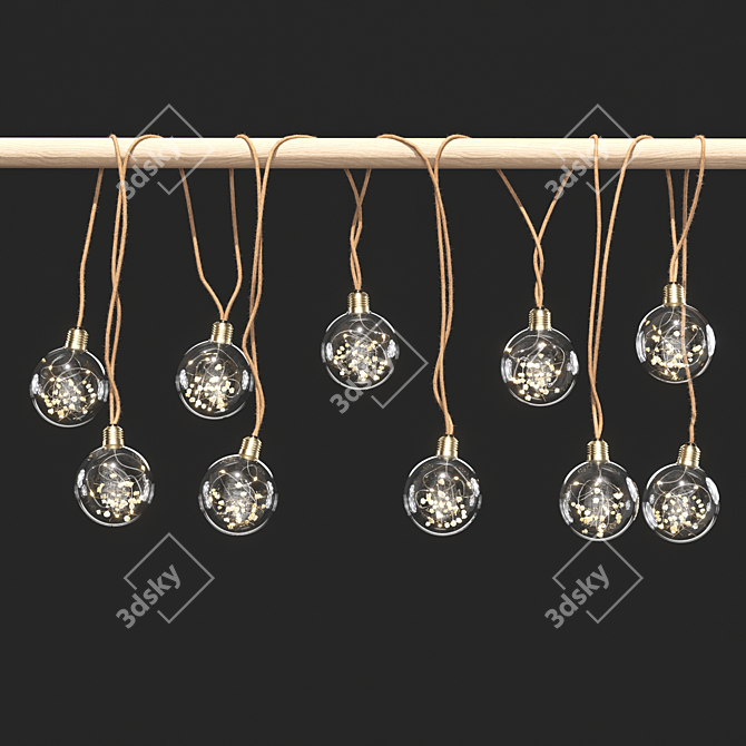 Delicate Dried Flower Lightbulb Bouquet 3D model image 11