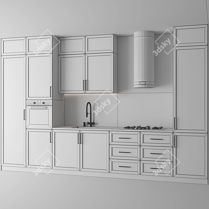 Versatile Modern Kitchen 3D Model 3D model image 6