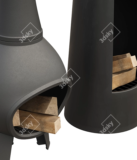 Modern Terrace Chimenea Heater, Elegant 3D model image 3