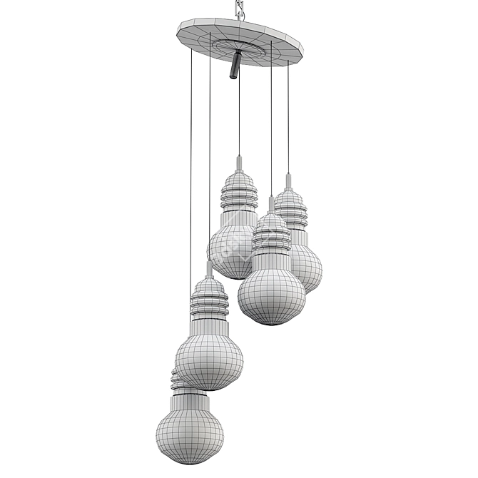 Italian Glass Pendant Lamp 3D model image 3