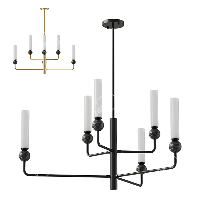 Brass & Marble Chandelier, Lampatron SENSEI M 3D model image 1