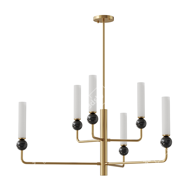 Brass & Marble Chandelier, Lampatron SENSEI M 3D model image 2