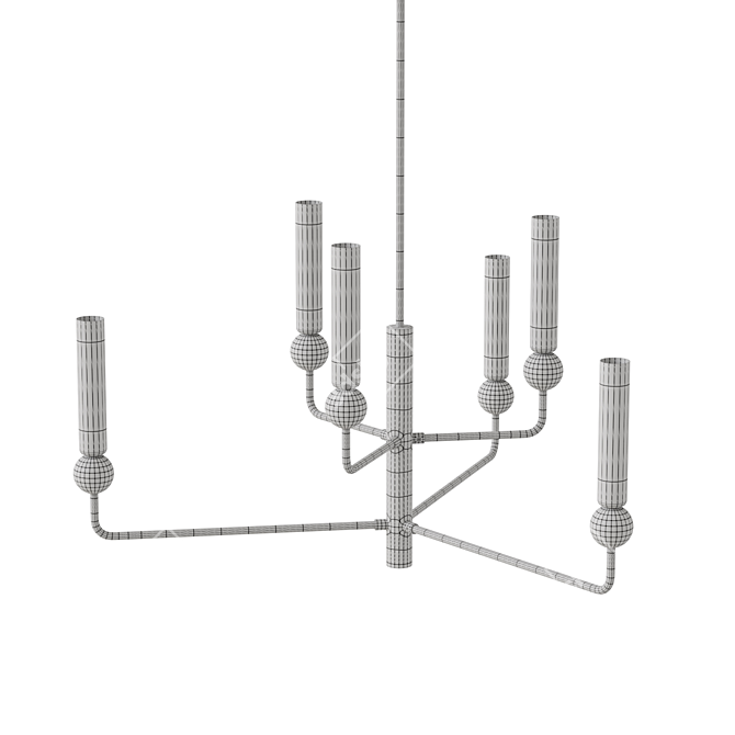 Brass & Marble Chandelier, Lampatron SENSEI M 3D model image 5