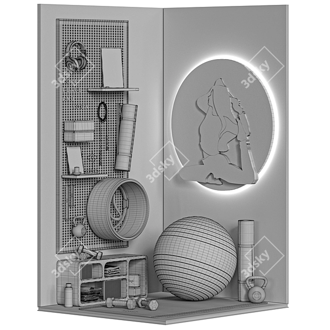 Harmonious Yoga & Fitness Equipment 3D model image 7