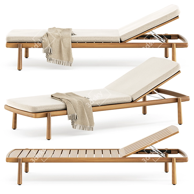 Tribu Ukiyo Lounger: Stylish Relaxation 3D model image 2