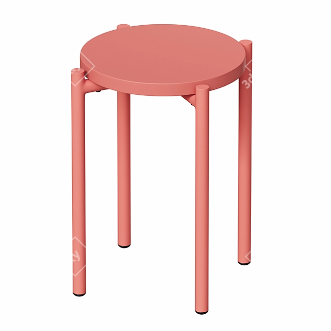 H&M Round Stool with Colorful Options 3D model image 3