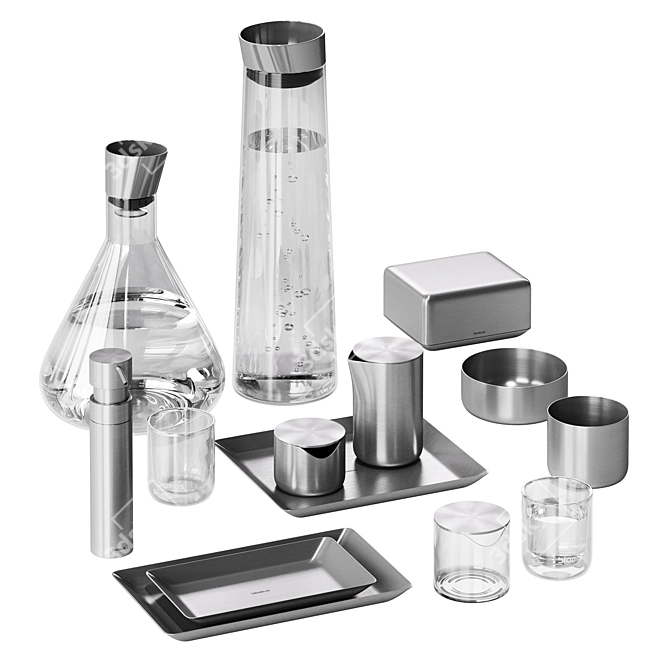 Modern Kitchen Decor Set 3D model image 1