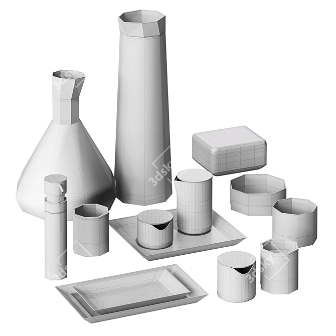 Modern Kitchen Decor Set 3D model image 6