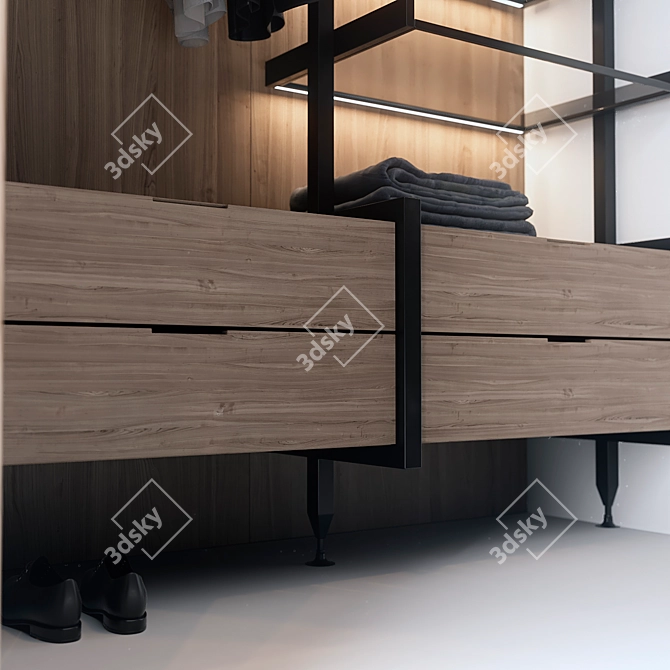 Modern Entryway Wardrobe with Decor 3D model image 3