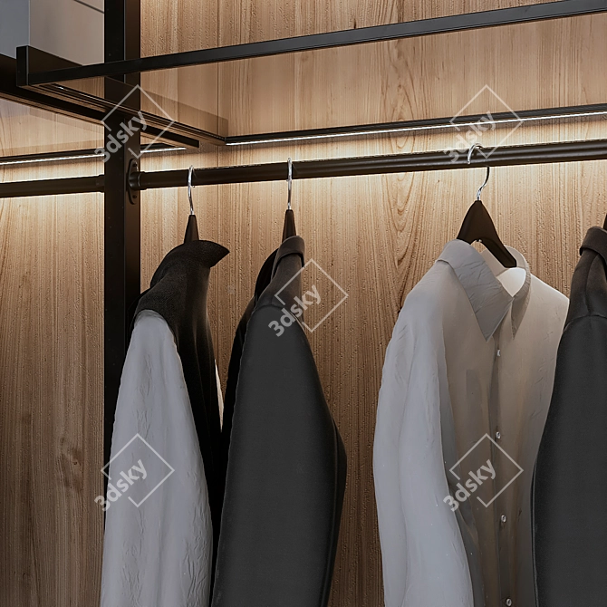 Modern Entryway Wardrobe with Decor 3D model image 4