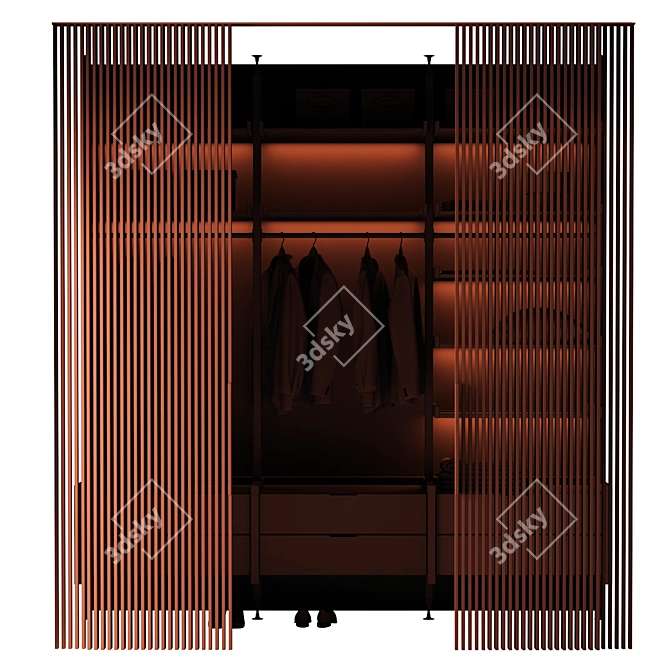 Modern Entryway Wardrobe with Decor 3D model image 6