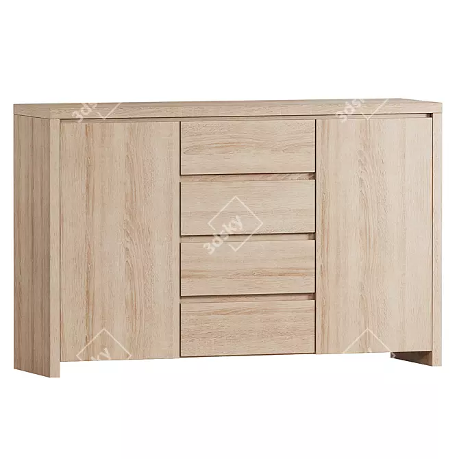 Sleek Boston E103 Chest Drawers 3D model image 2