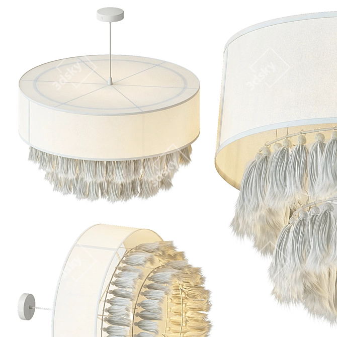 - Translated Description from Russian: Bohemian Hemp Rope Tassel Chandelier Creative Bedroom Fabric Ceiling Lamp
- Unique Title: Boho Hemp 3D model image 2