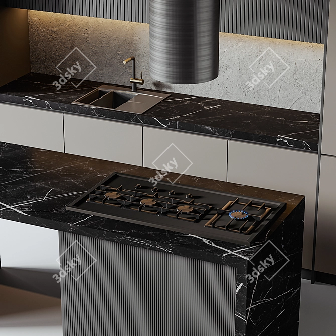 Modern Kitchen Design 3D Model 3D model image 4