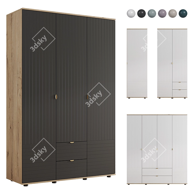 Monblan Line Wardrobe Set 3D model image 1