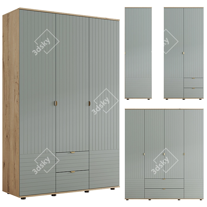 Monblan Line Wardrobe Set 3D model image 2