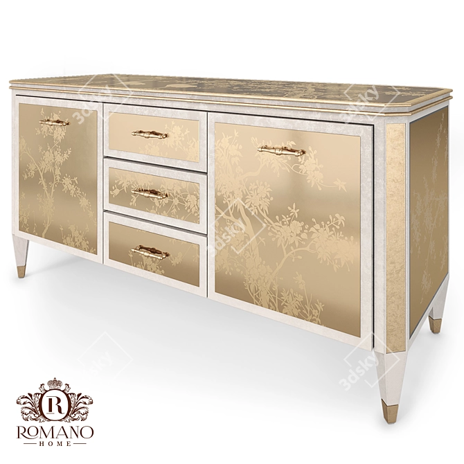 Handcrafted Maison Romano Home Cabinet 3D model image 1