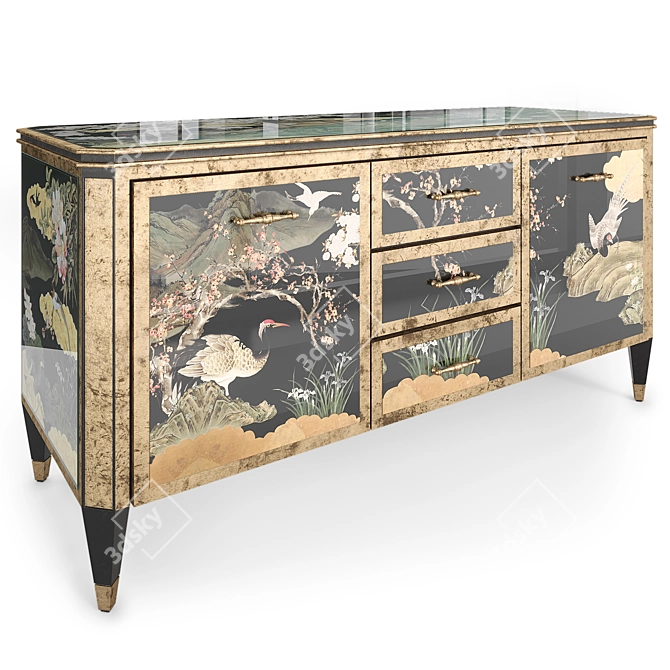 Handcrafted Maison Romano Home Cabinet 3D model image 4