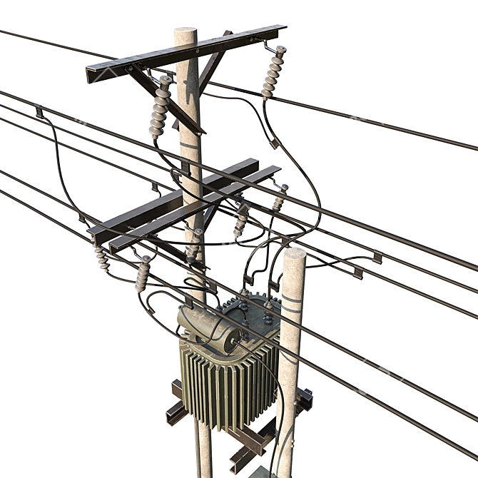 Electric Pole_02 3D Model OBJ UVunwrapped 3D model image 3