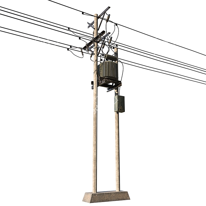 Electric Pole_02 3D Model OBJ UVunwrapped 3D model image 6