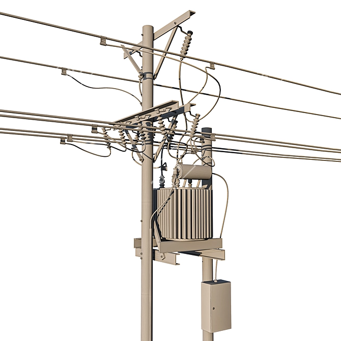 Electric Pole_02 3D Model OBJ UVunwrapped 3D model image 7